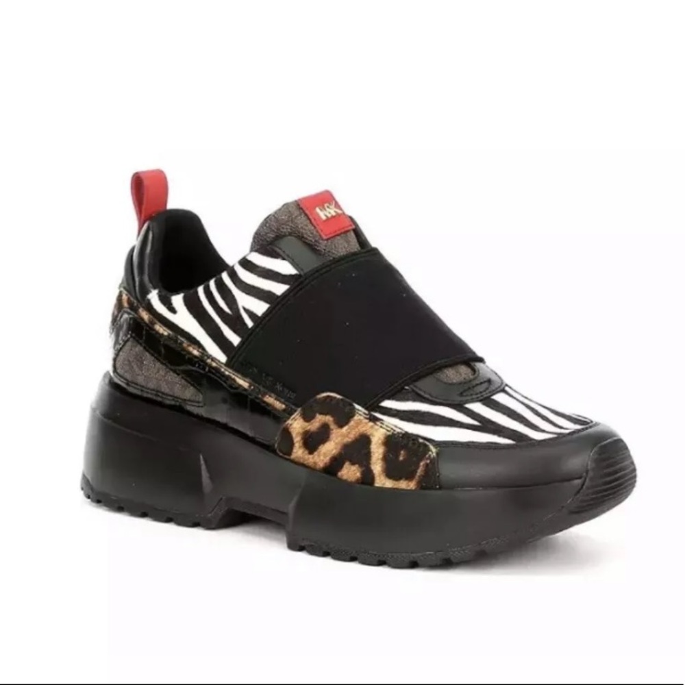 Michael KORS Cosmo Calf Hair Mixed Sneakers New Women’s Size 5 - Picture 2 of 7